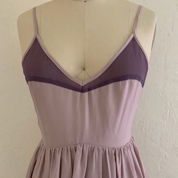 Lavender High Low Striped Dress - Picture 3 of 11